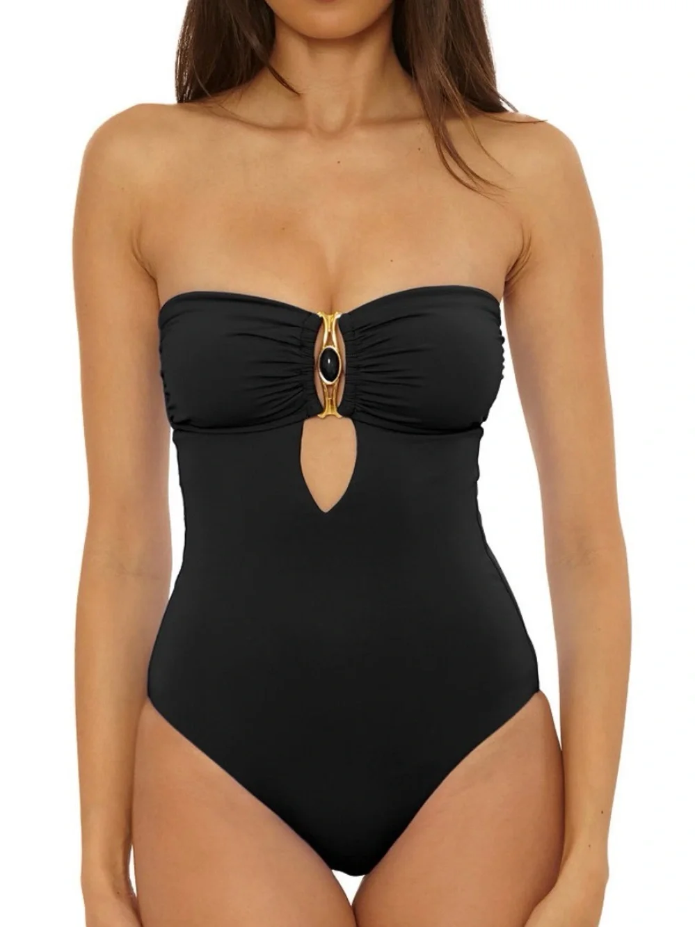 NWT - Becca Swimsuit with Gold Accent - Show Stopper!